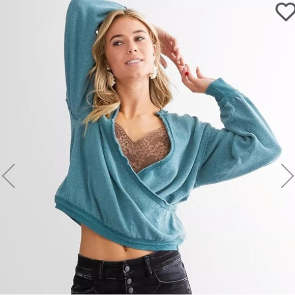 NWT Free People Anyway Tee Deep Teal Medium - Picture 1 of 13